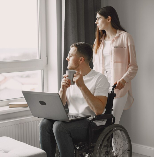Blurred spreadsheet data on a computer screen, representing organised client records and service management by an NDIS Support Provider.